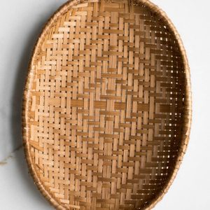 Smoked Bamboo Woven Basket Tray: S