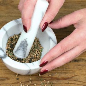Marble Mortar & Pestle - White